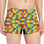 Autism Awareness Puzzle Pattern Print Men's Boxer Briefs