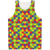 Autism Awareness Puzzle Pattern Print Men's Tank Top