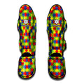 Autism Awareness Puzzle Pattern Print Muay Thai Shin Guards