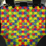 Autism Awareness Puzzle Pattern Print Pet Car Back Seat Cover