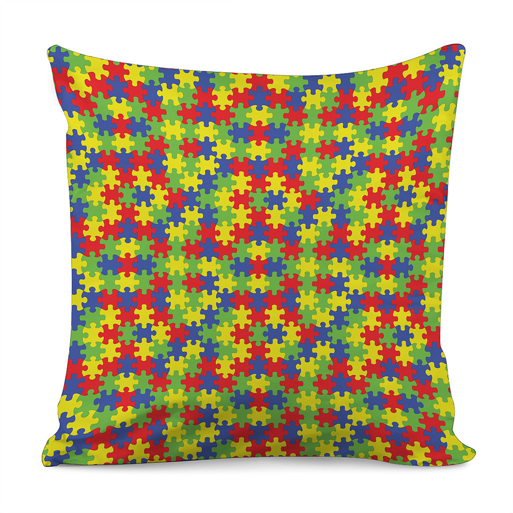 Autism Awareness Puzzle Pattern Print Pillow Cover