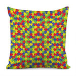 Autism Awareness Puzzle Pattern Print Pillow Cover