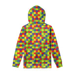 Autism Awareness Puzzle Pattern Print Pullover Hoodie