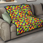 Autism Awareness Puzzle Pattern Print Quilt