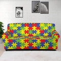 Autism Awareness Puzzle Pattern Print Sofa Cover