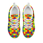 Autism Awareness Puzzle Pattern Print White Sneakers