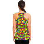 Autism Awareness Puzzle Pattern Print Women's Racerback Tank Top
