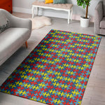 Autism Awareness Puzzle Print Area Rug