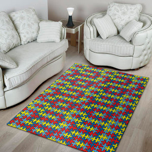 Autism Awareness Puzzle Print Area Rug