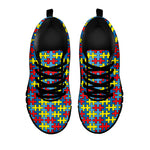 Autism Awareness Puzzle Print Black Sneakers