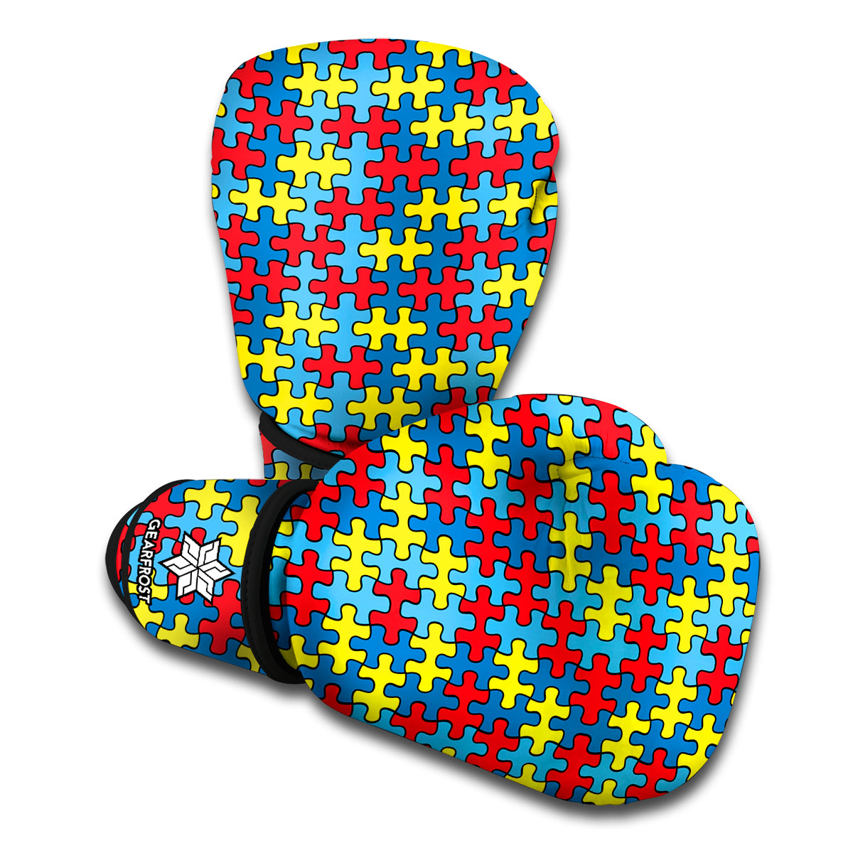 Autism Awareness Puzzle Print Boxing Gloves