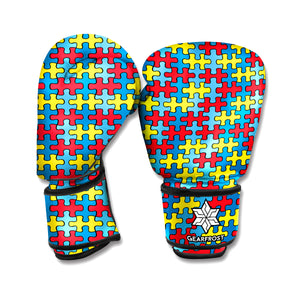 Autism Awareness Puzzle Print Boxing Gloves