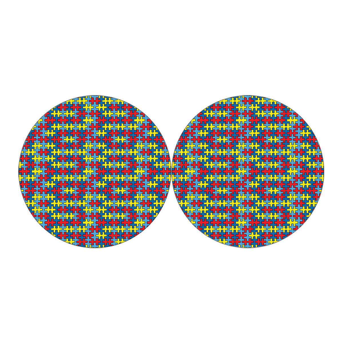 Autism Awareness Puzzle Print Car Coasters
