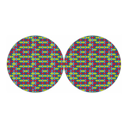 Autism Awareness Puzzle Print Car Coasters