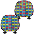Autism Awareness Puzzle Print Car Headrest Covers