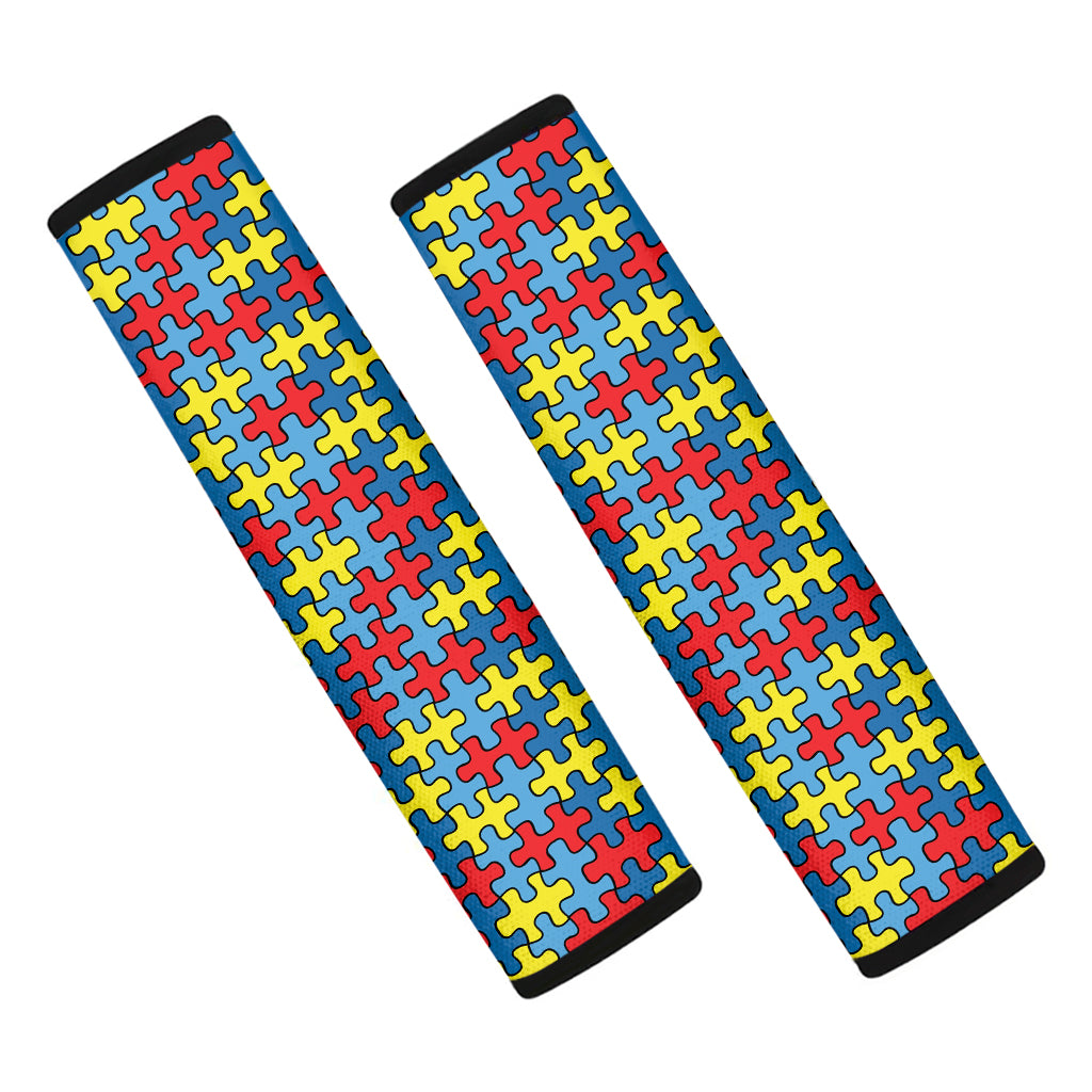 Autism Awareness Puzzle Print Car Seat Belt Covers