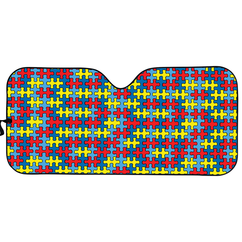 Autism Awareness Puzzle Print Car Sun Shade