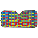 Autism Awareness Puzzle Print Car Sun Shade