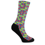 Autism Awareness Puzzle Print Crew Socks