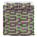 Autism Awareness Puzzle Print Duvet Cover Bedding Set