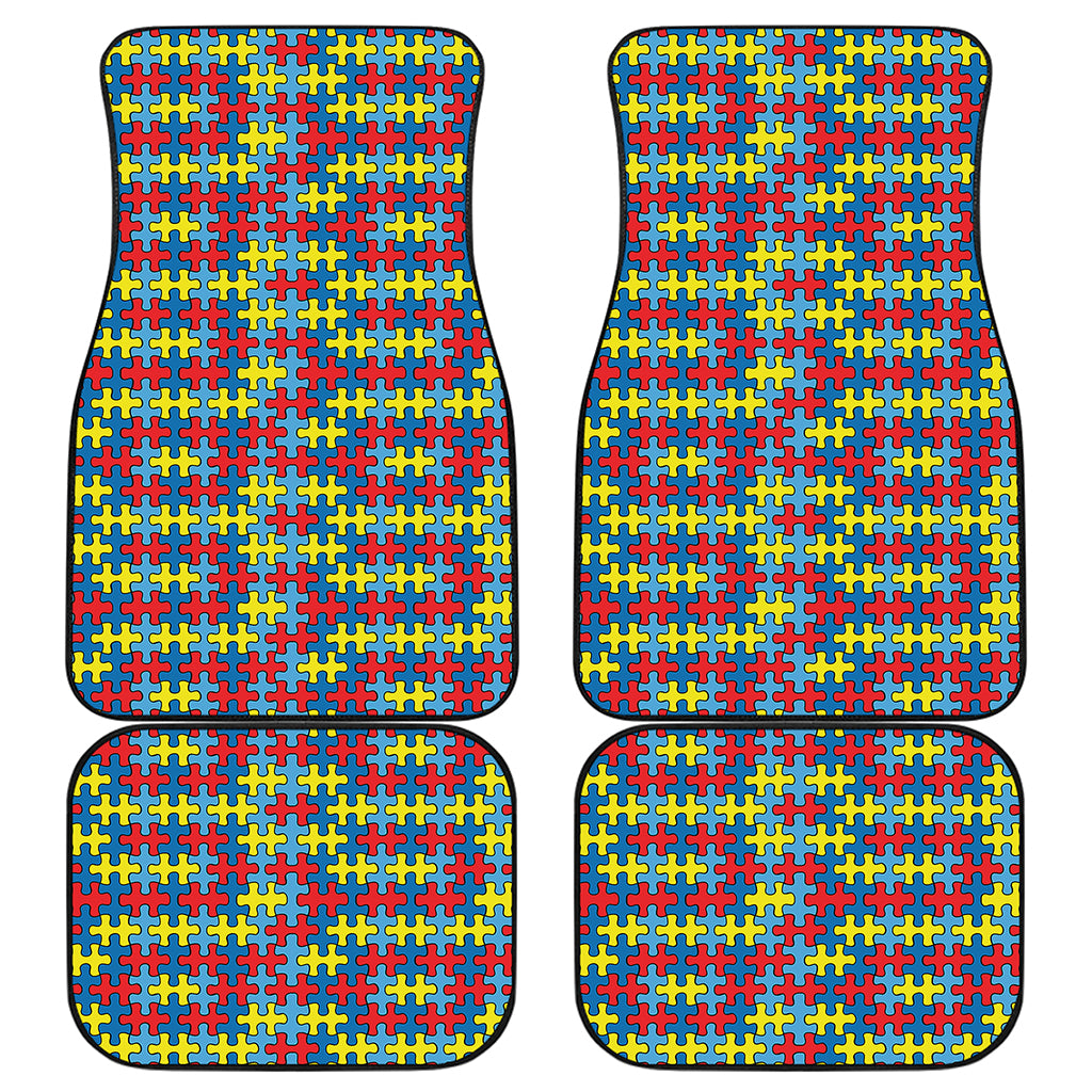 Autism Awareness Puzzle Print Front and Back Car Floor Mats