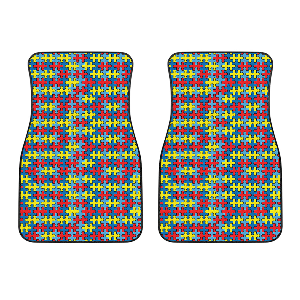 Autism Awareness Puzzle Print Front Car Floor Mats