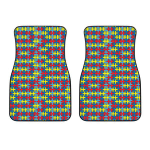 Autism Awareness Puzzle Print Front Car Floor Mats