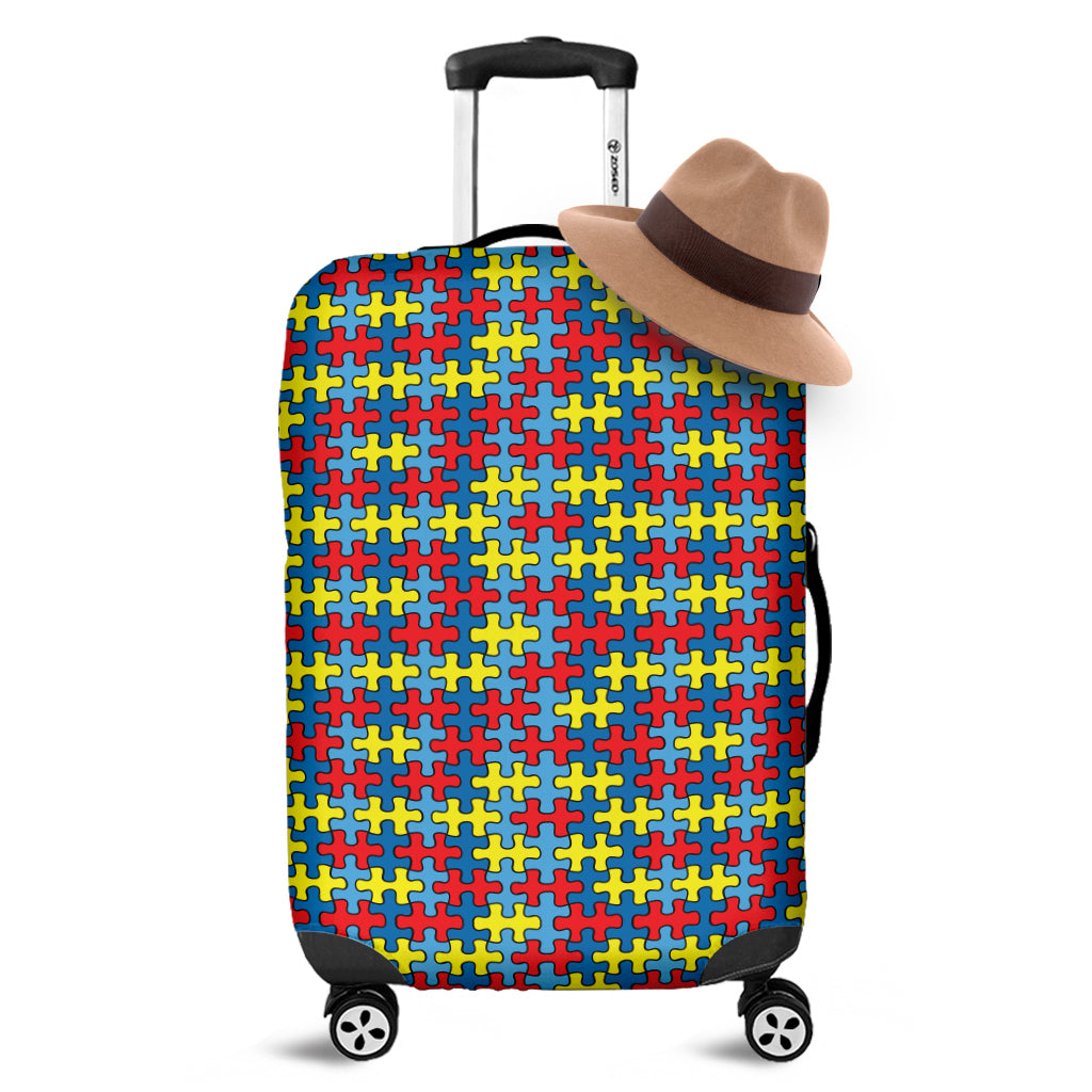 Autism Awareness Puzzle Print Luggage Cover