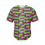 Autism Awareness Puzzle Print Men's Baseball Jersey