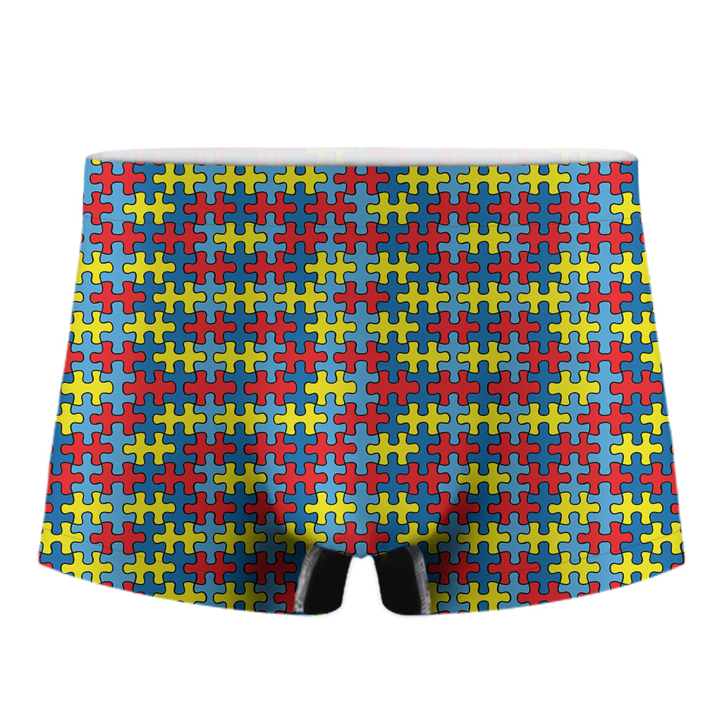 Autism Awareness Puzzle Print Men's Boxer Briefs