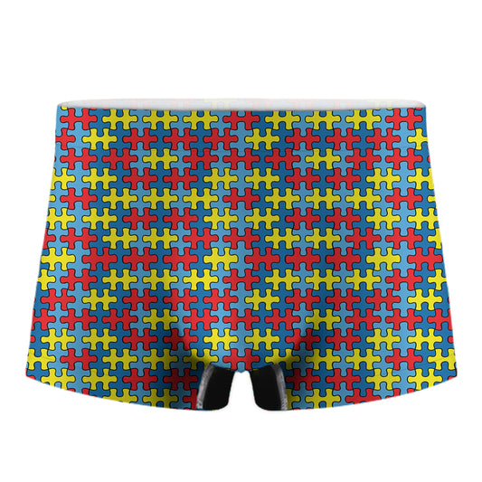 Autism Awareness Puzzle Print Men's Boxer Briefs