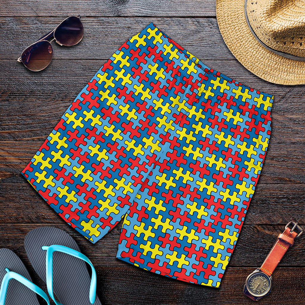 Autism Awareness Puzzle Print Men's Shorts