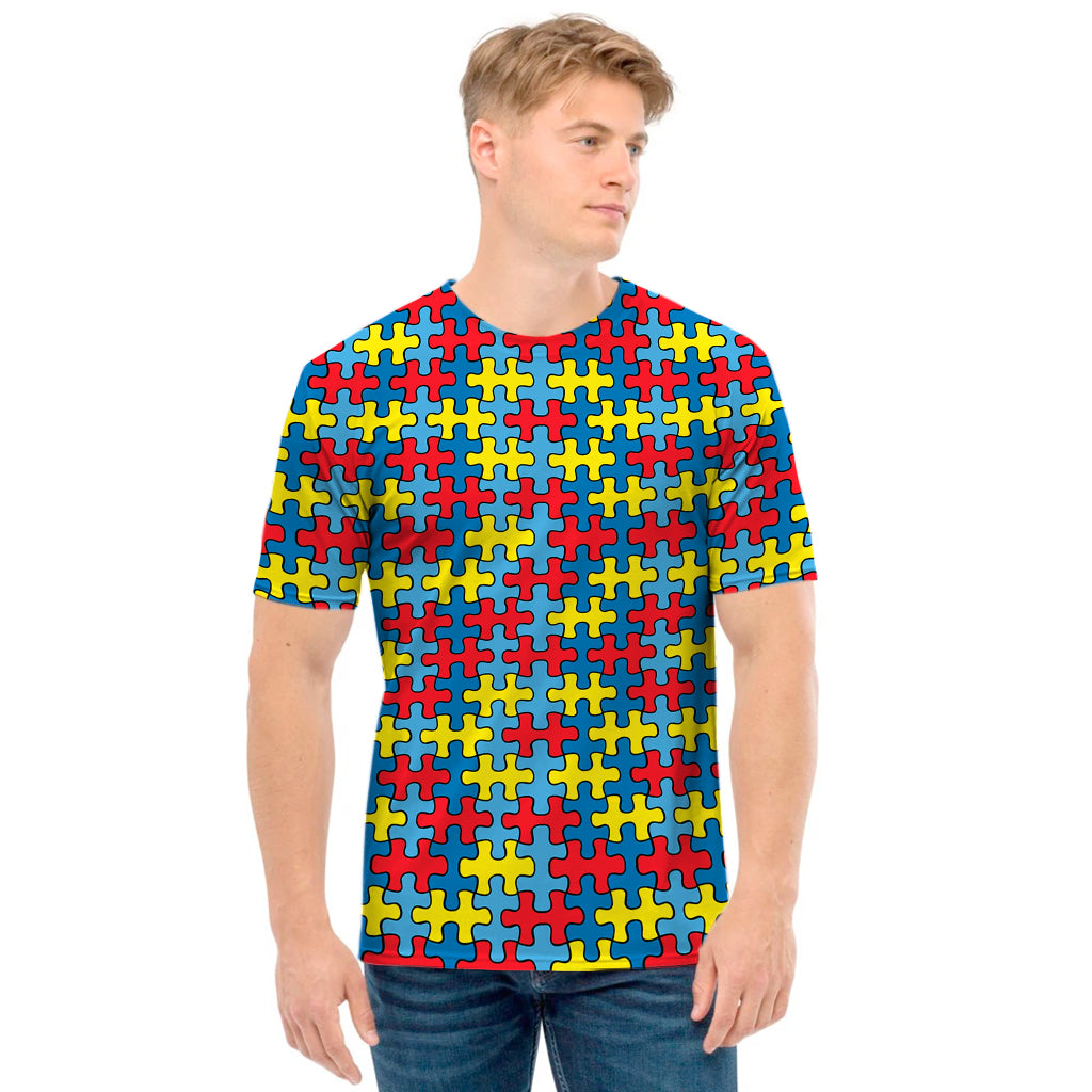 Autism Awareness Puzzle Print Men's T-Shirt