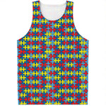 Autism Awareness Puzzle Print Men's Tank Top