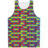 Autism Awareness Puzzle Print Men's Tank Top