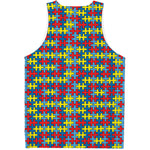 Autism Awareness Puzzle Print Men's Tank Top