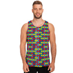 Autism Awareness Puzzle Print Men's Tank Top