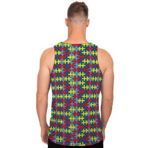 Autism Awareness Puzzle Print Men's Tank Top