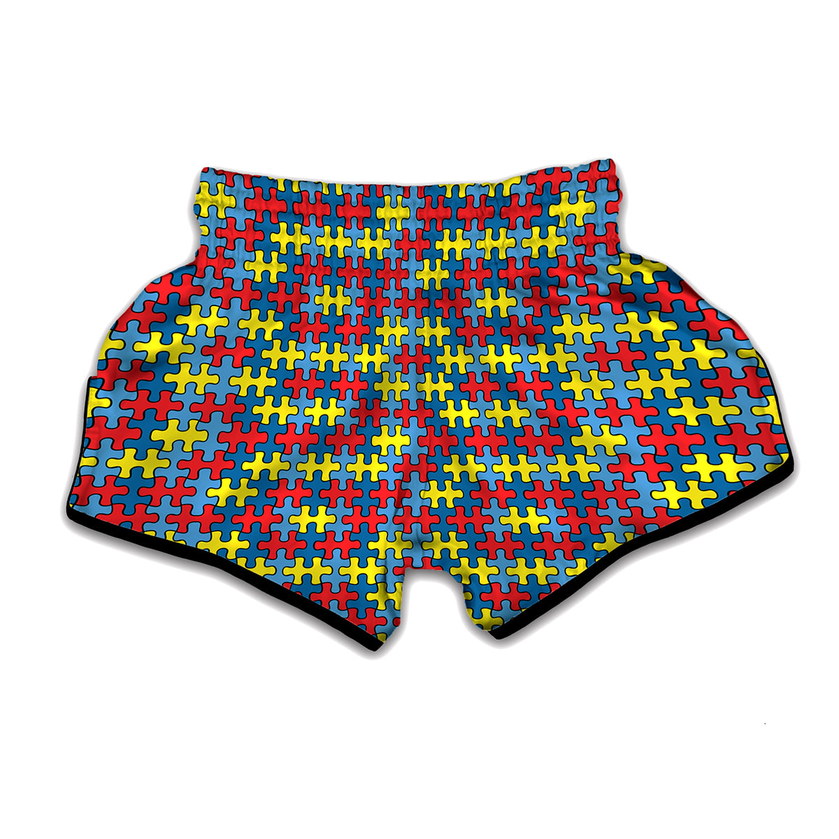 Autism Awareness Puzzle Print Muay Thai Boxing Shorts