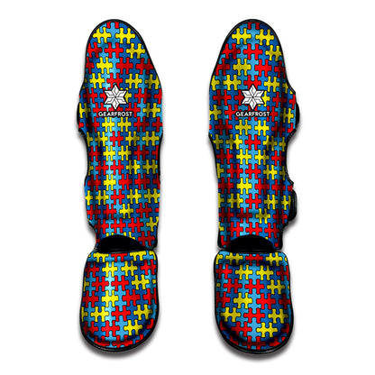 Autism Awareness Puzzle Print Muay Thai Shin Guard