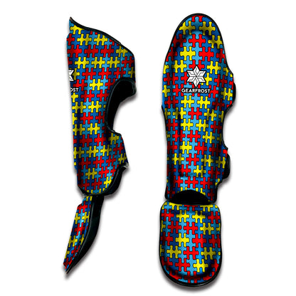 Autism Awareness Puzzle Print Muay Thai Shin Guard