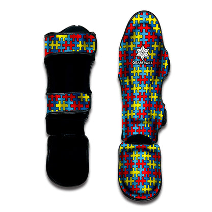 Autism Awareness Puzzle Print Muay Thai Shin Guard