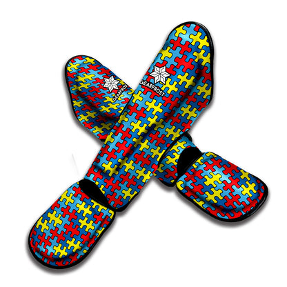 Autism Awareness Puzzle Print Muay Thai Shin Guard