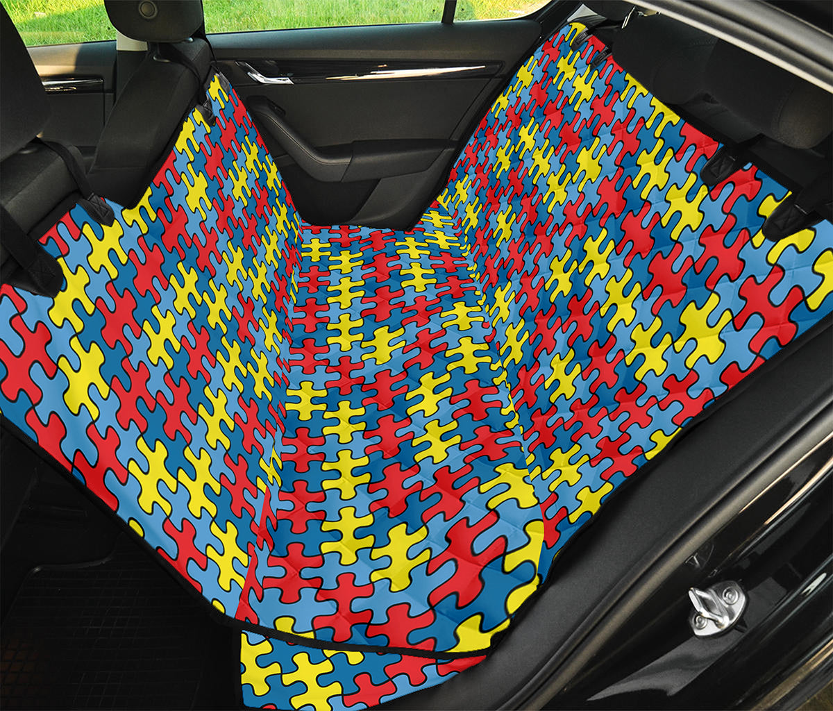 Autism Awareness Puzzle Print Pet Car Back Seat Cover