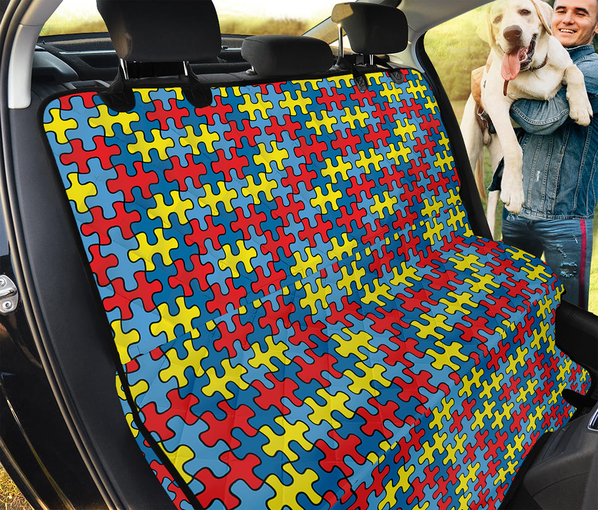 Autism Awareness Puzzle Print Pet Car Back Seat Cover