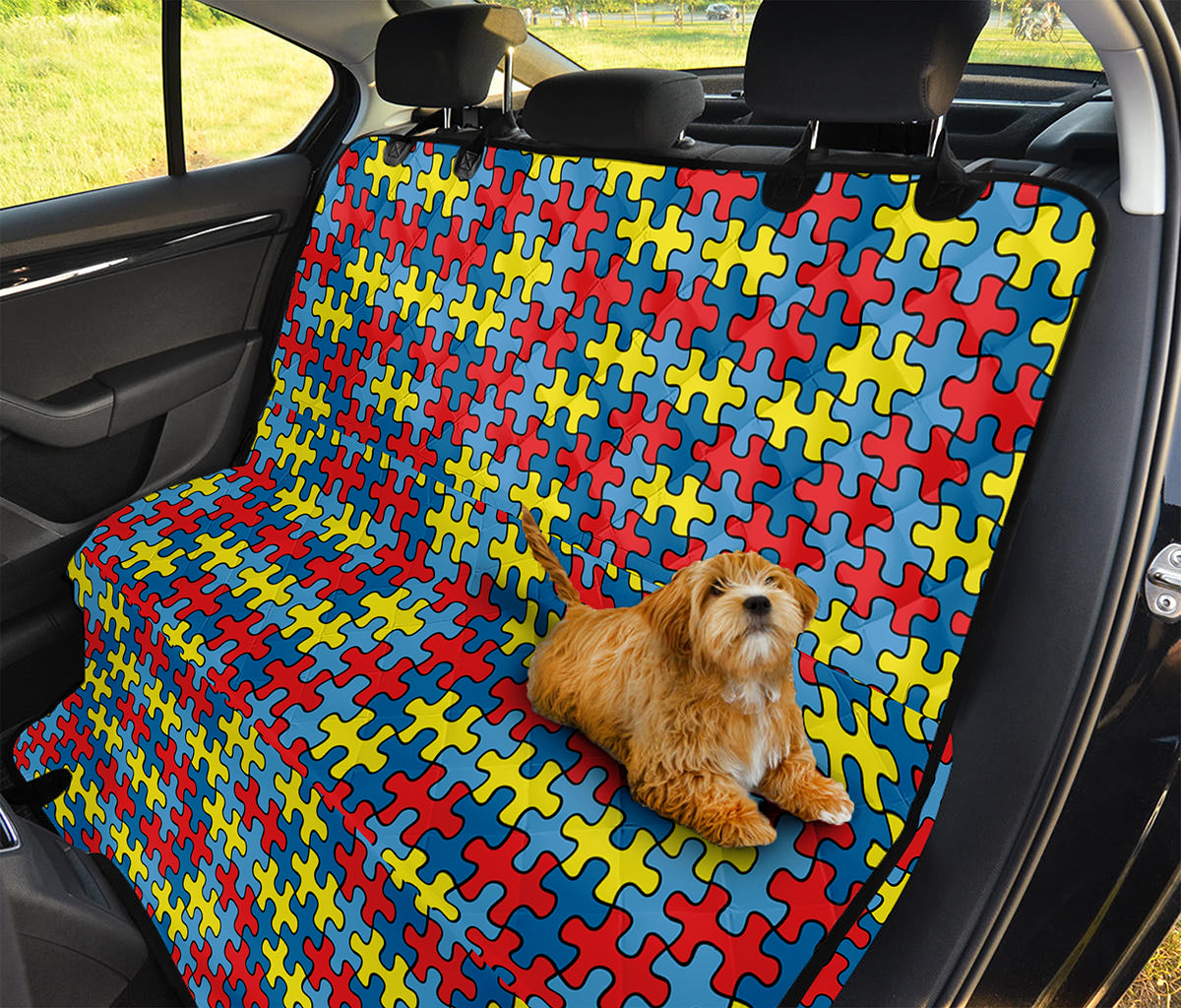 Autism Awareness Puzzle Print Pet Car Back Seat Cover