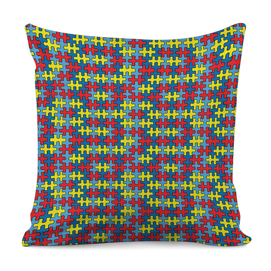 Autism Awareness Puzzle Print Pillow Cover