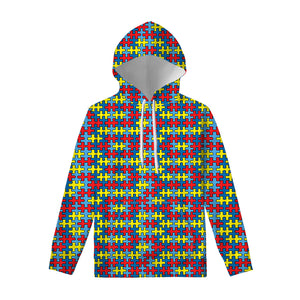 Autism Awareness Puzzle Print Pullover Hoodie