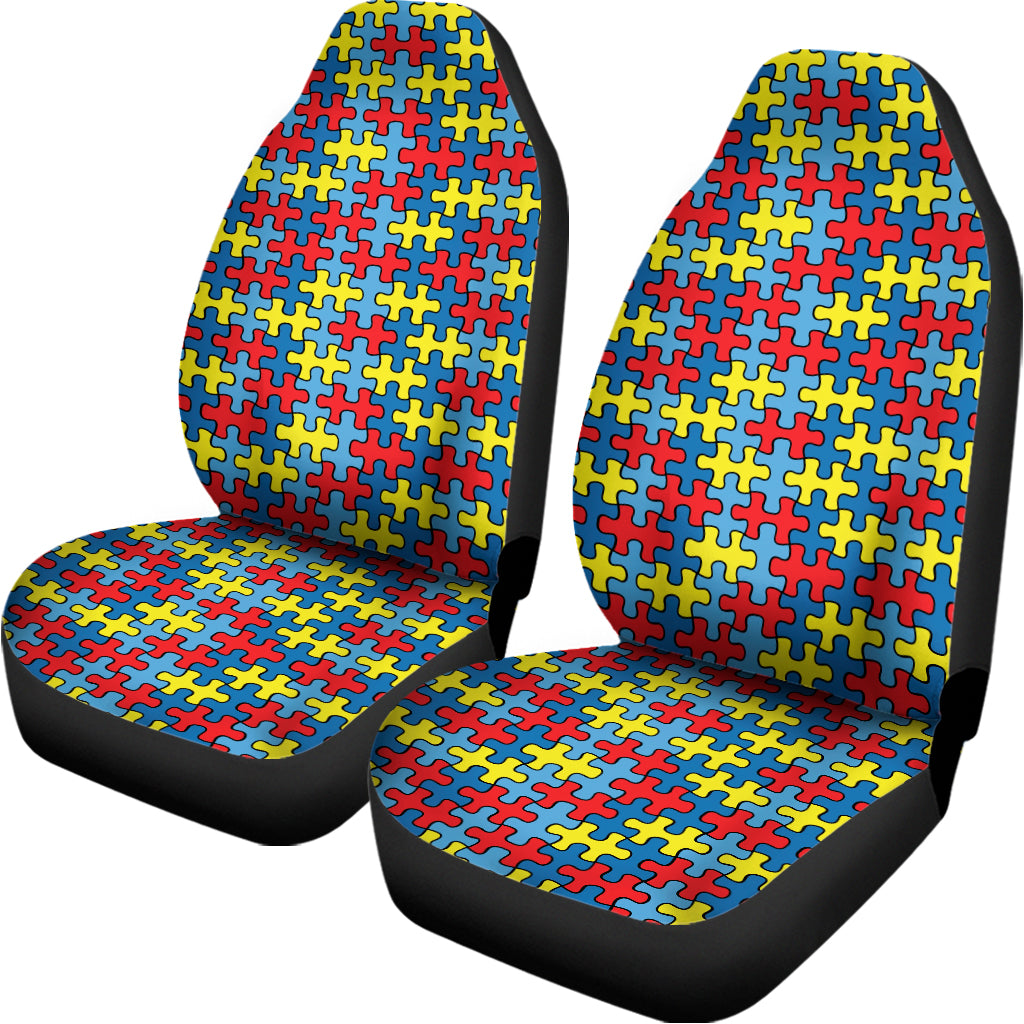 Autism Awareness Puzzle Print Universal Fit Car Seat Covers