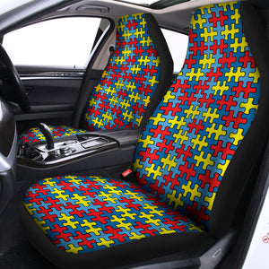 Autism Awareness Puzzle Print Universal Fit Car Seat Covers